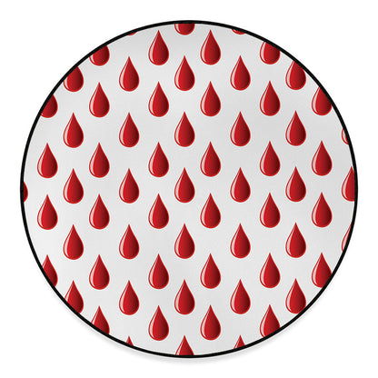 Red Blood Drop Pattern Print Round Floor Mat