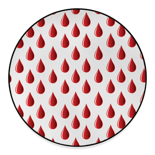 Red Blood Drop Pattern Print Round Floor Mat