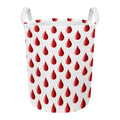 Red Blood Drop Pattern Print Round Laundry Basket