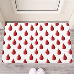 Red Blood Drop Pattern Print Rubber Doormat