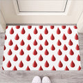 Red Blood Drop Pattern Print Rubber Doormat