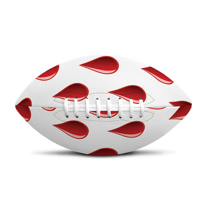 Red Blood Drop Pattern Print Rugby Ball