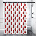 Red Blood Drop Pattern Print Shower Curtain