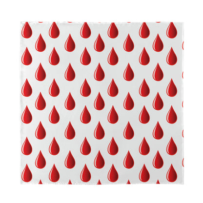 Red Blood Drop Pattern Print Silk Bandana