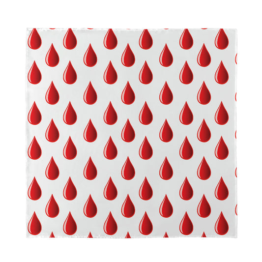 Red Blood Drop Pattern Print Silk Bandana