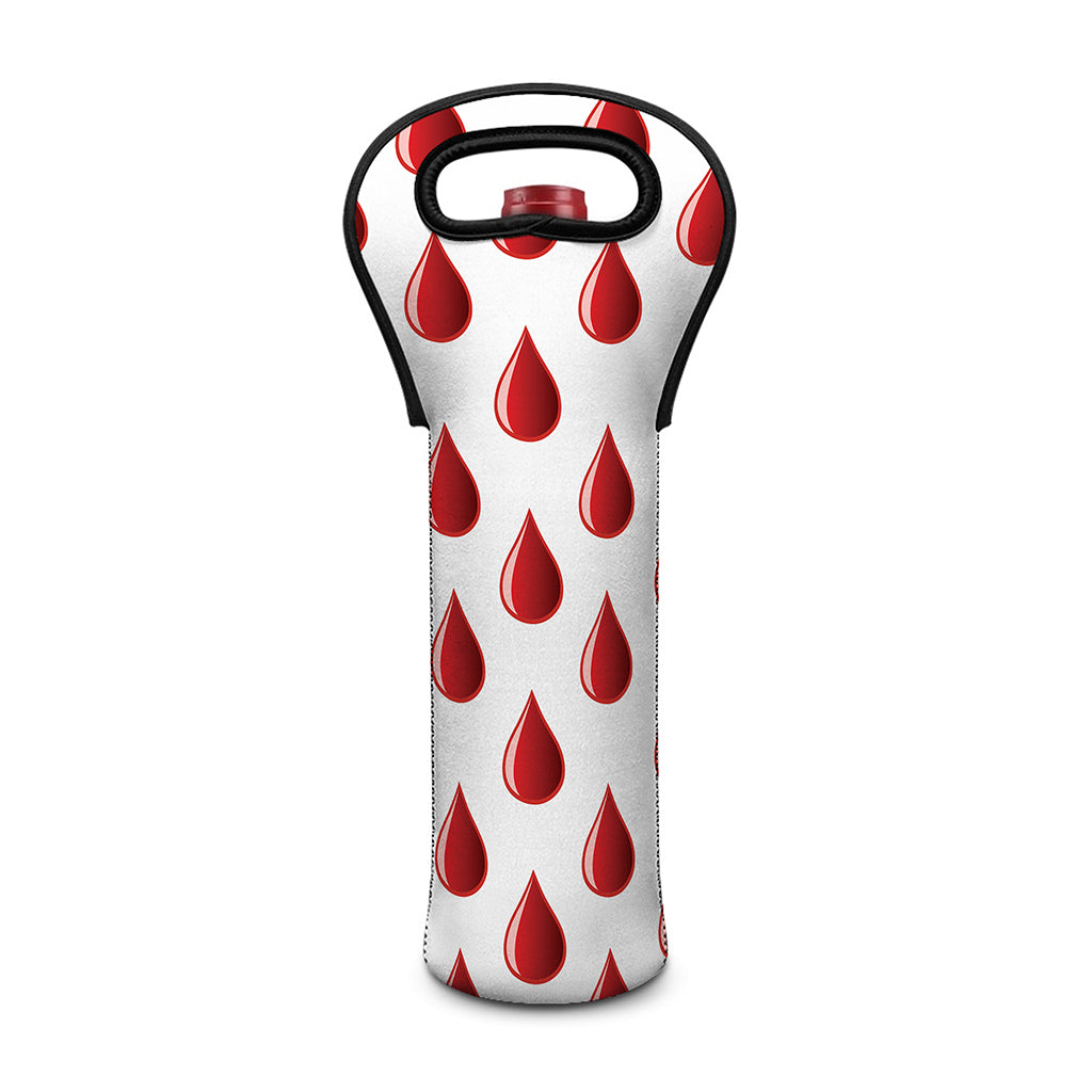 Red Blood Drop Pattern Print Single Neoprene Wine Tote