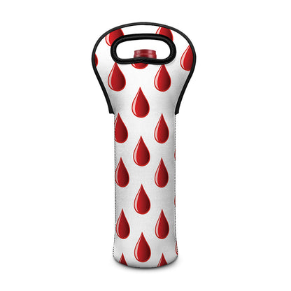 Red Blood Drop Pattern Print Single Neoprene Wine Tote