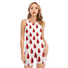 Red Blood Drop Pattern Print Sleeveless One Piece Swimsuit