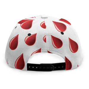 Red Blood Drop Pattern Print Snapback Cap