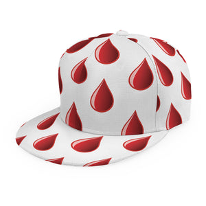 Red Blood Drop Pattern Print Snapback Cap