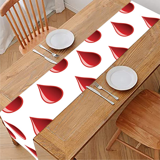 Red Blood Drop Pattern Print Table Runner