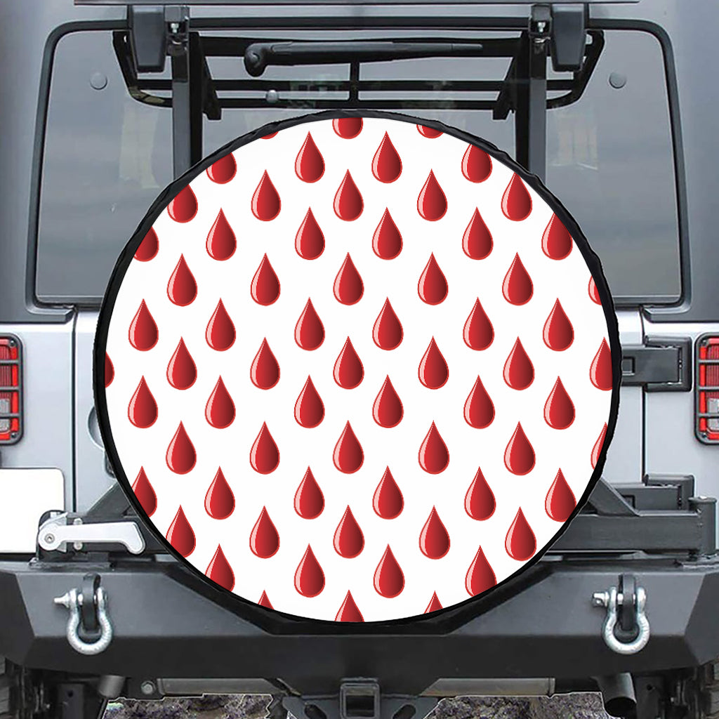 Red Blood Drop Pattern Print Tire Cover