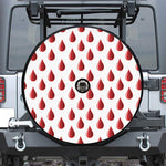 Red Blood Drop Pattern Print Tire Cover With Camera Hole