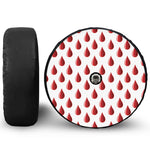 Red Blood Drop Pattern Print Tire Cover With Camera Hole