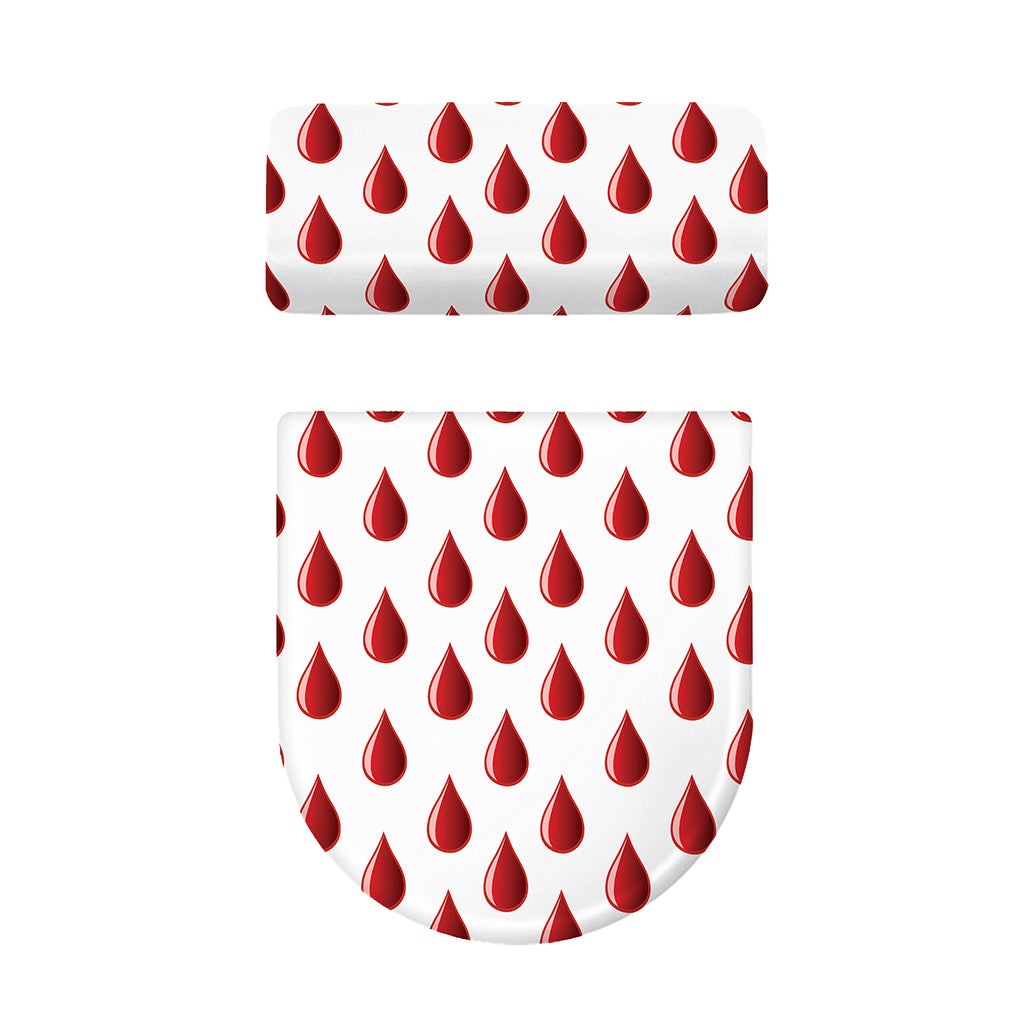 Red Blood Drop Pattern Print Toilet Lid And Tank Cover Set