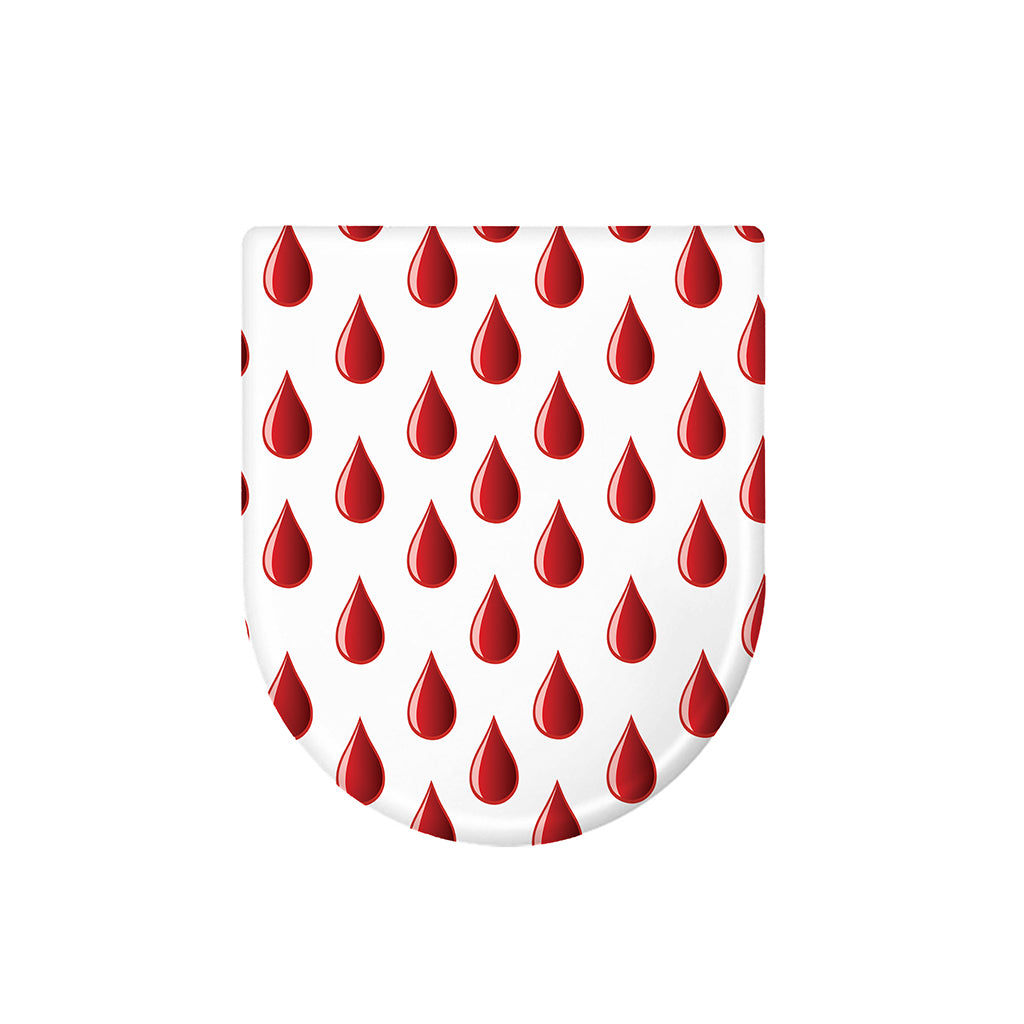 Red Blood Drop Pattern Print Toilet Lid Cover