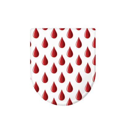 Red Blood Drop Pattern Print Toilet Lid Cover