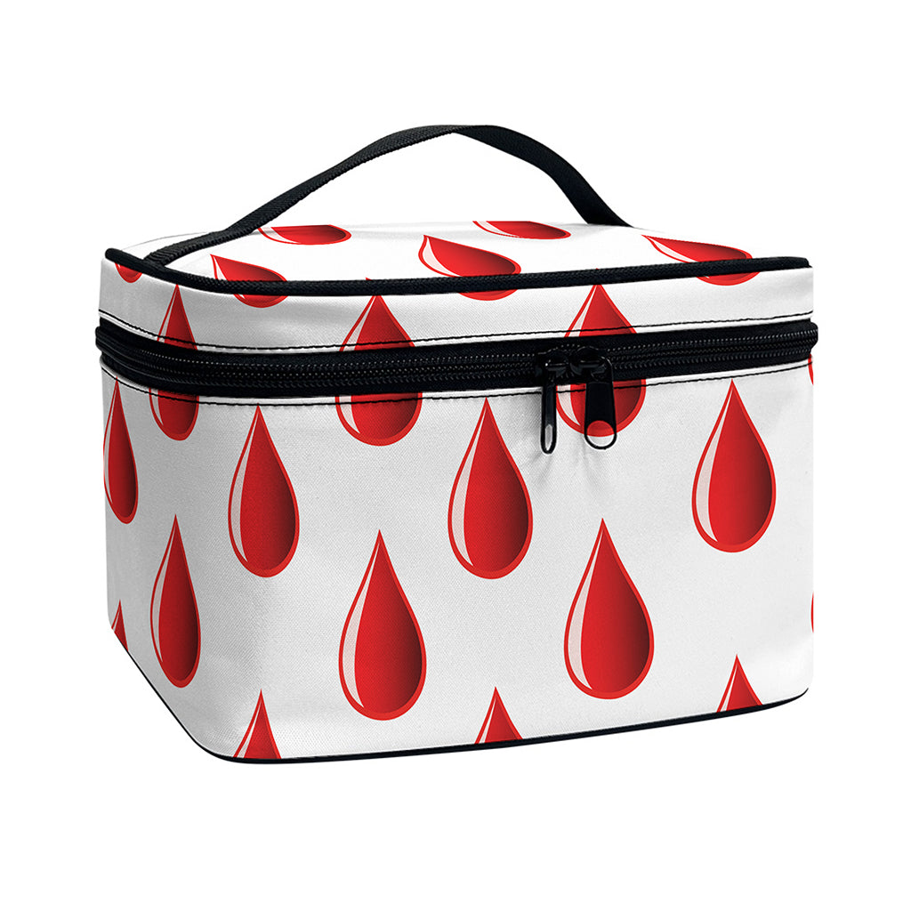 Red Blood Drop Pattern Print Travel Makeup Bag