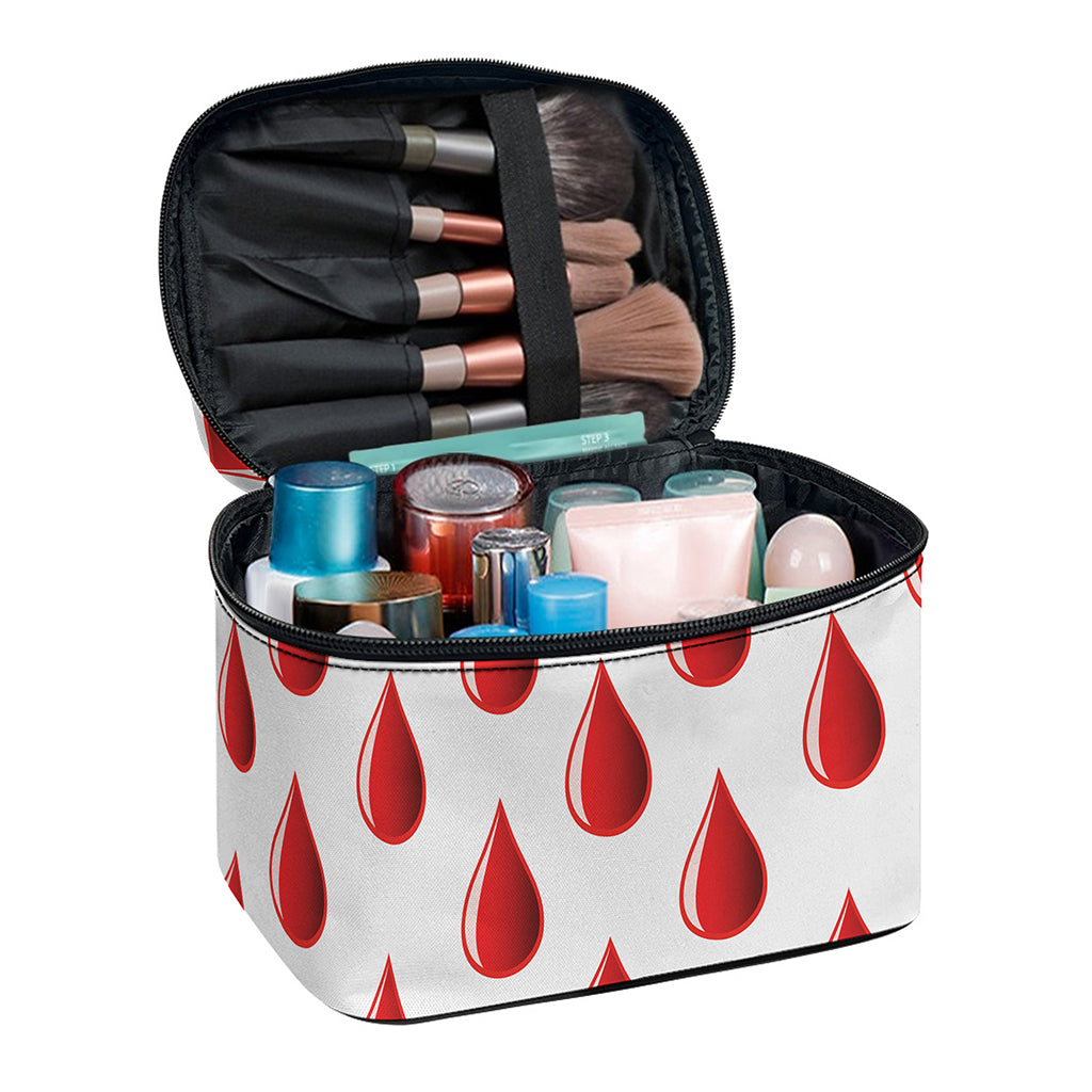 Red Blood Drop Pattern Print Travel Makeup Bag
