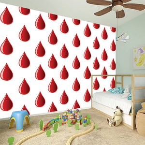 Red Blood Drop Pattern Print Wall Sticker