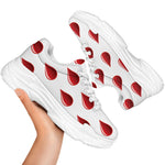 Red Blood Drop Pattern Print White Chunky Shoes