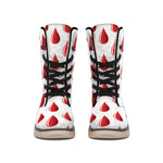 Red Blood Drop Pattern Print Winter Boots