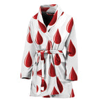 Red Blood Drop Pattern Print Women's Bathrobe