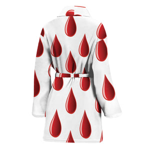 Red Blood Drop Pattern Print Women's Bathrobe