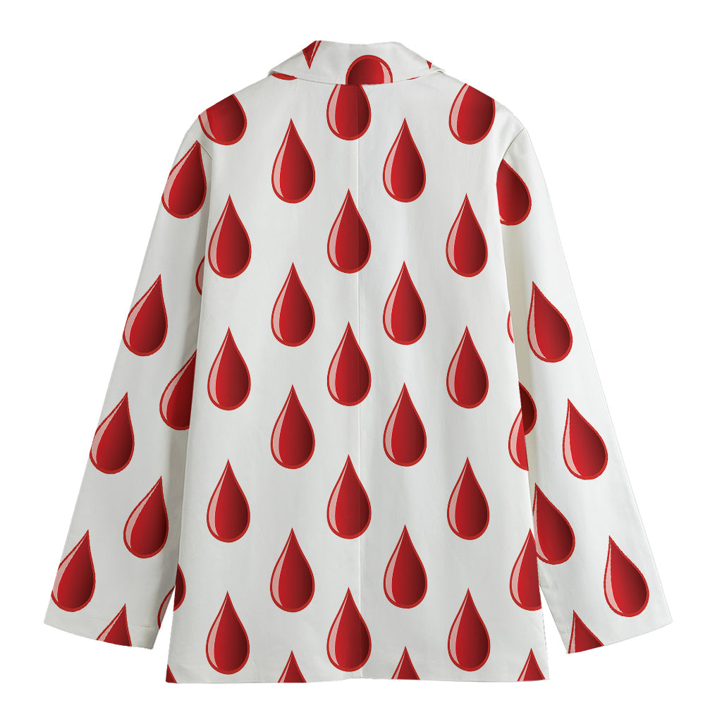 Red Blood Drop Pattern Print Women's Blazer