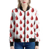 Red Blood Drop Pattern Print Women's Bomber Jacket