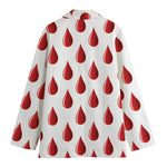 Red Blood Drop Pattern Print Women's Cotton Blazer