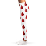 Red Blood Drop Pattern Print Women's Leggings