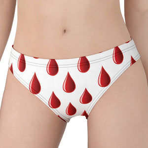 Red Blood Drop Pattern Print Women's Panties