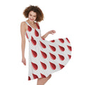 Red Blood Drop Pattern Print Sleeveless Knee Length Dress