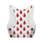 Red Blood Drop Pattern Print Women's Sports Bra