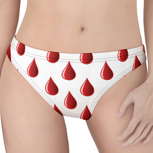 Red Blood Drop Pattern Print Women's Thong