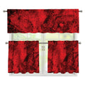 Red Blood Print 3 Piece Kitchen Curtains