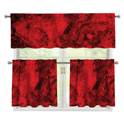 Red Blood Print 3 Piece Kitchen Curtains