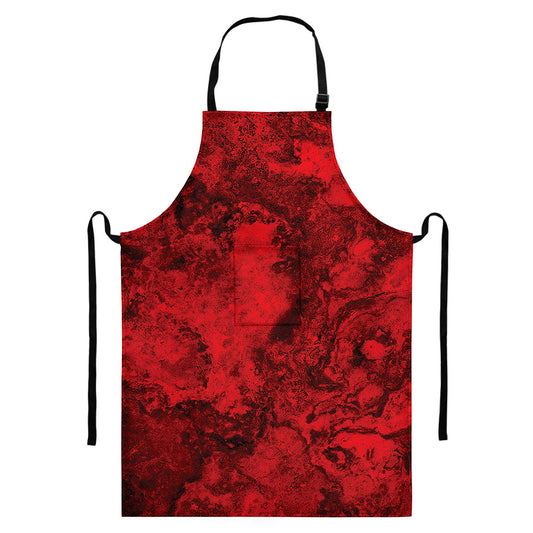 Red Blood Print Bib Apron With Pocket