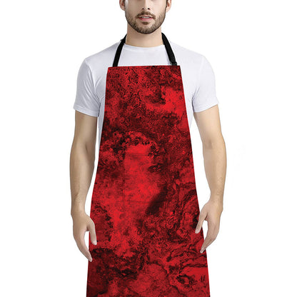 Red Blood Print Bib Apron With Pocket