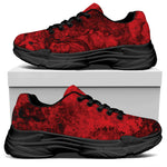 Red Blood Print Black Chunky Shoes