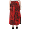 Red Blood Print Chiffon Maxi Skirt