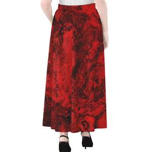 Red Blood Print Chiffon Maxi Skirt