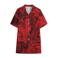 Red Blood Print Cotton Hawaiian Shirt