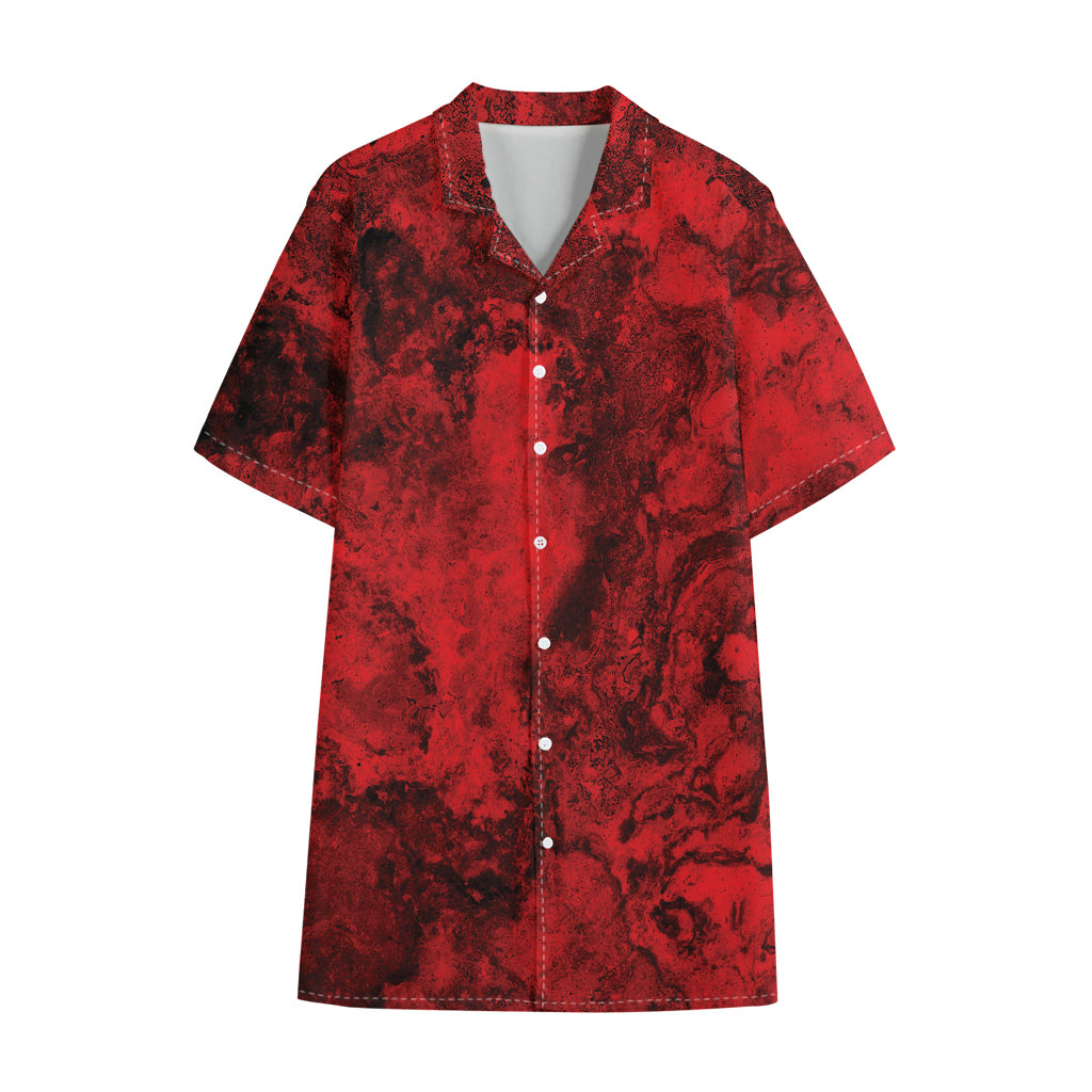 Red Blood Print Cotton Hawaiian Shirt