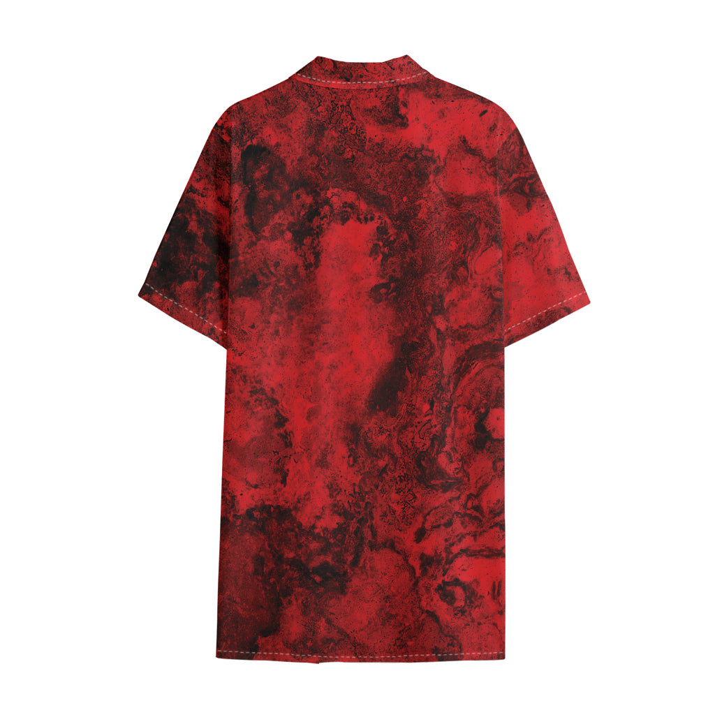 Red Blood Print Cotton Hawaiian Shirt