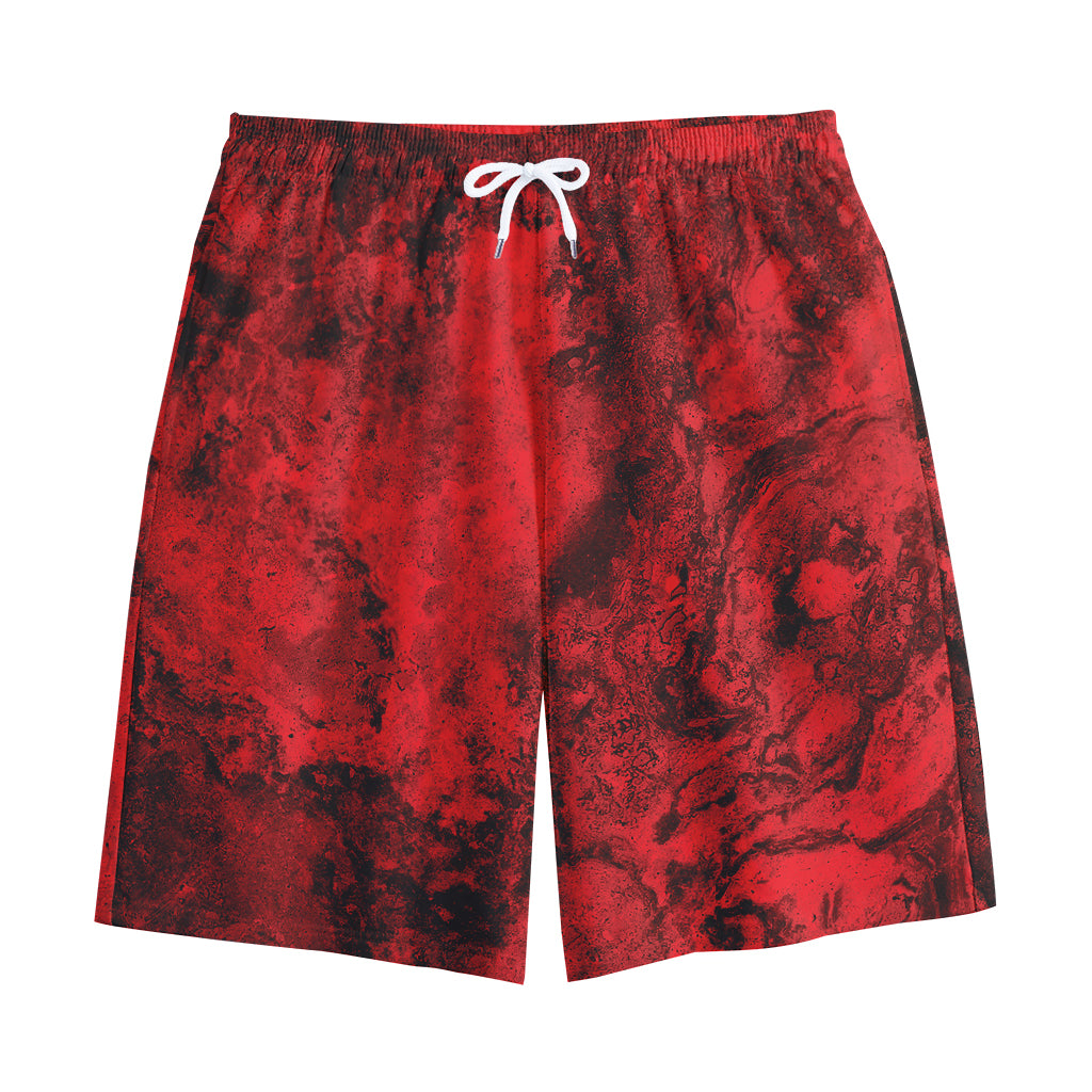 Red Blood Print Cotton Shorts
