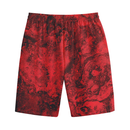 Red Blood Print Cotton Shorts