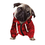Red Blood Print Dog Zip Up Hoodie