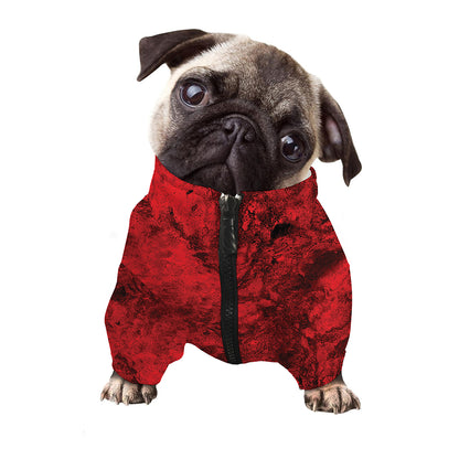 Red Blood Print Dog Zip Up Jacket